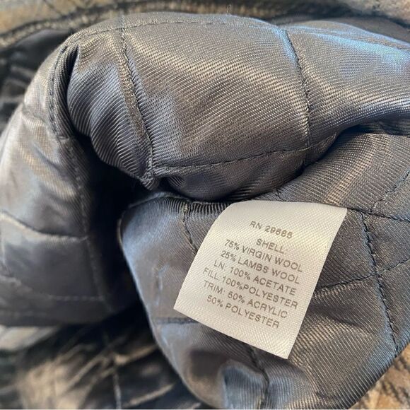 Vintage Pendleton wool plaid gray/tan neutral jacket with Sherpa detail - Picture 6 of 9